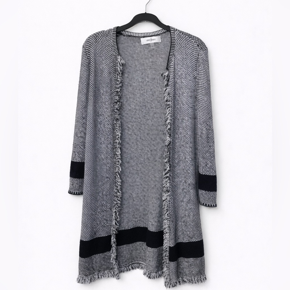 Jones Studio Navy Blue and White Cardigan small